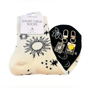 Celestial Socks + Tarot Card Mini Bag Charms Gift Set